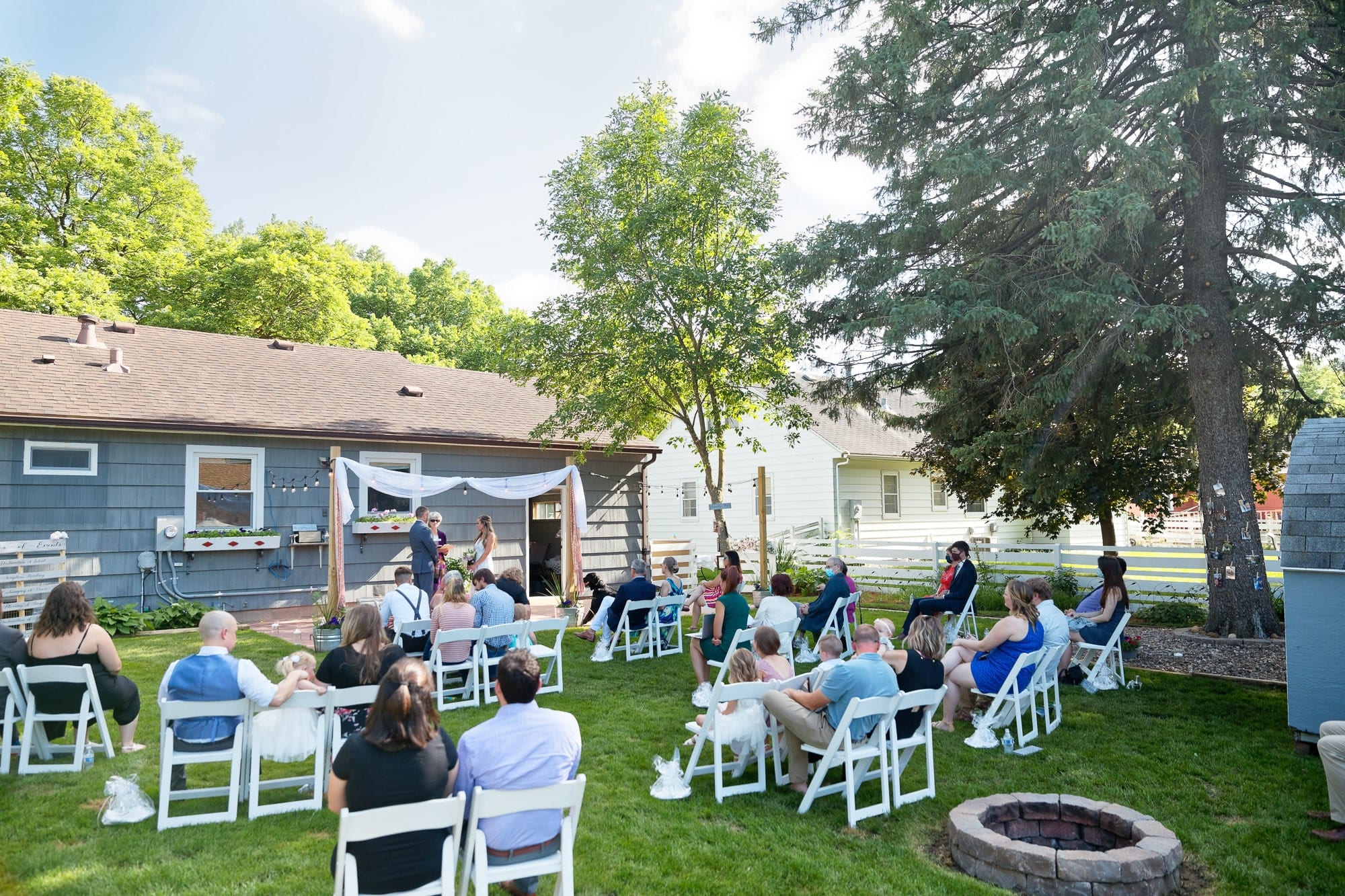 Rochester Backyard Micro Weddings: Amanda & Alexis Ceremony