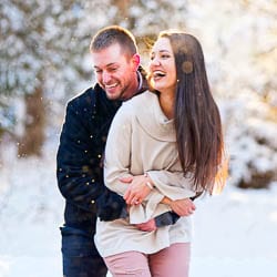 engagement session couple during a winter engagement session
