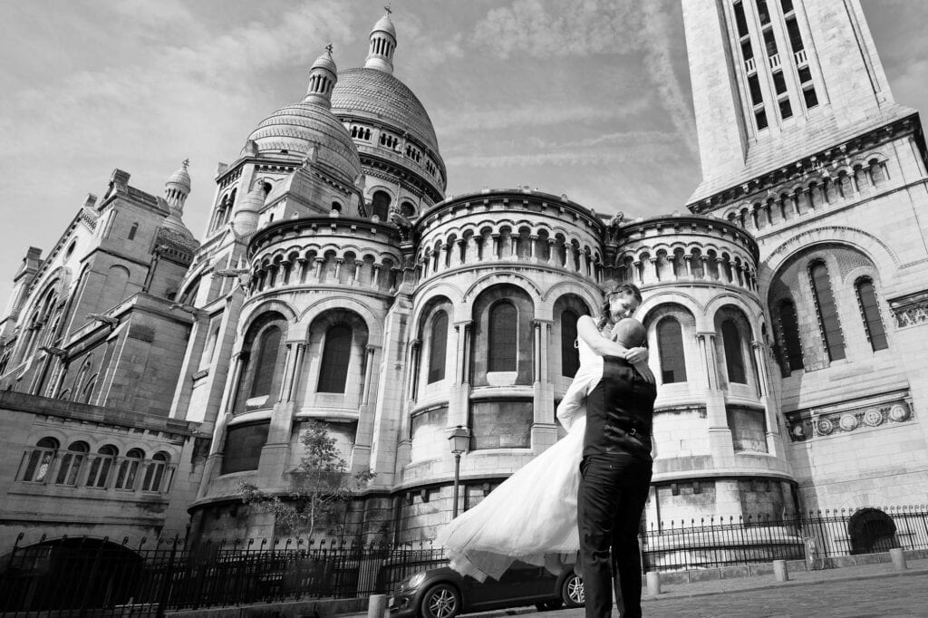 photo in front sacre coeur in paris