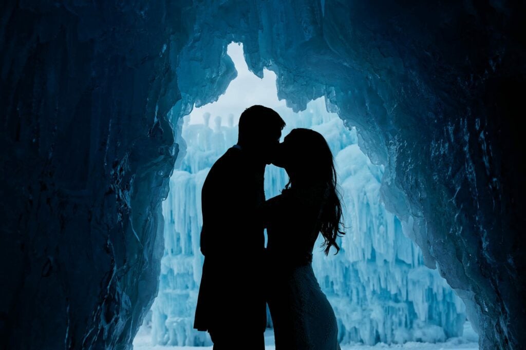 frozen kiss with blue ice