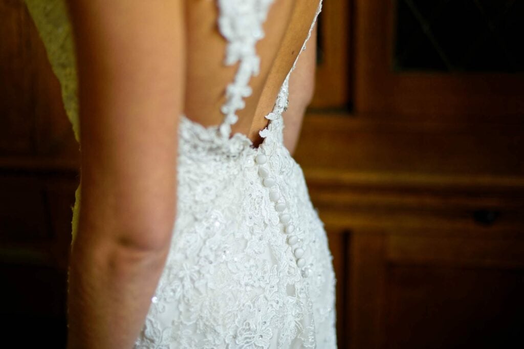 detail of the back of the dress