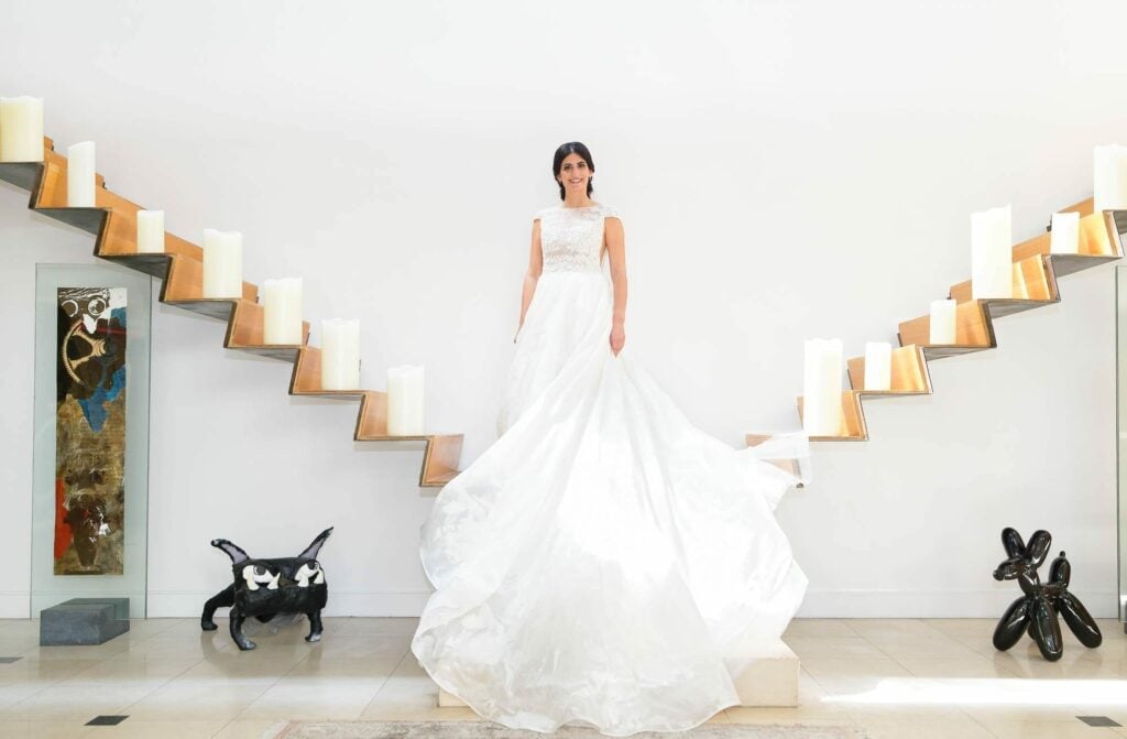 bride on the stairs