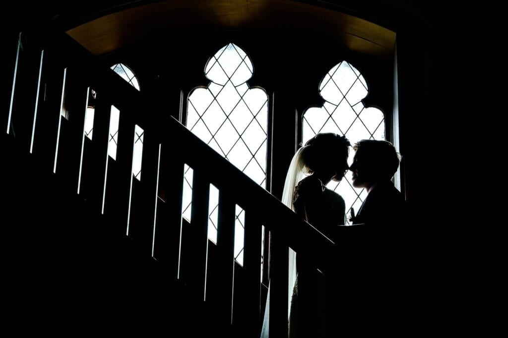 silhouette pictures on church stairs