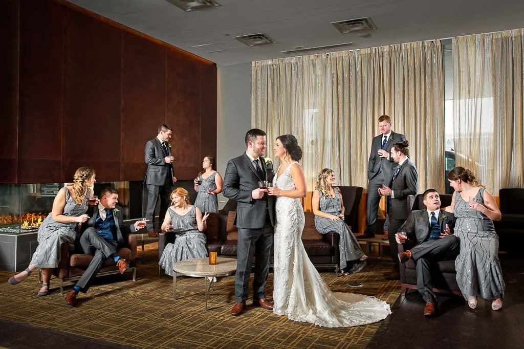 Vanity Fair style Group bridal party at the hotel Millennium Minneapolis