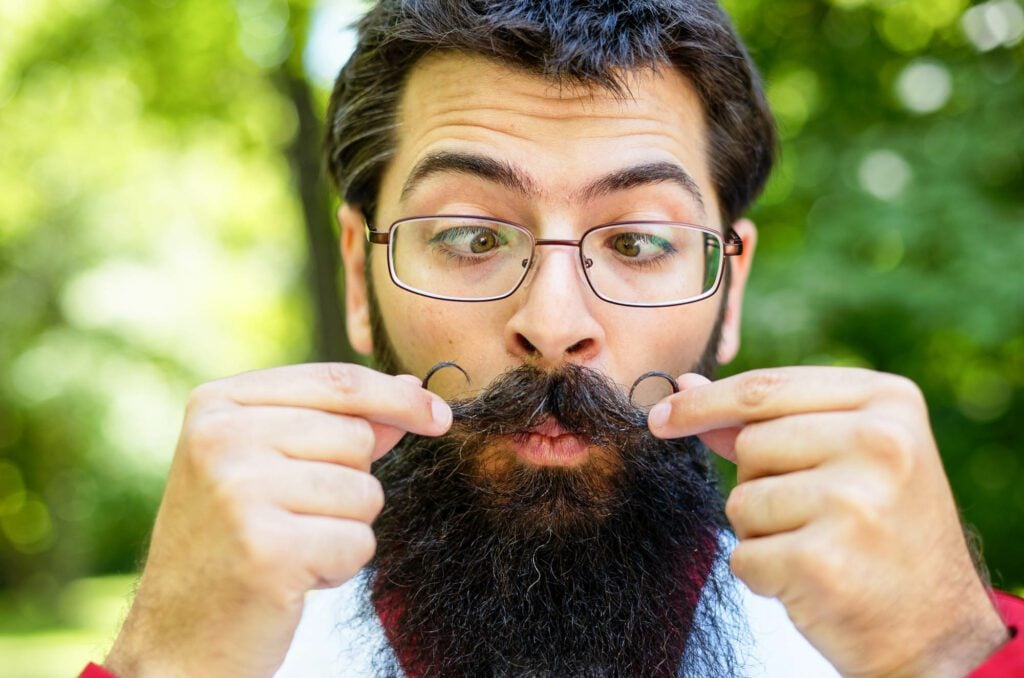 styled grooms moustaches