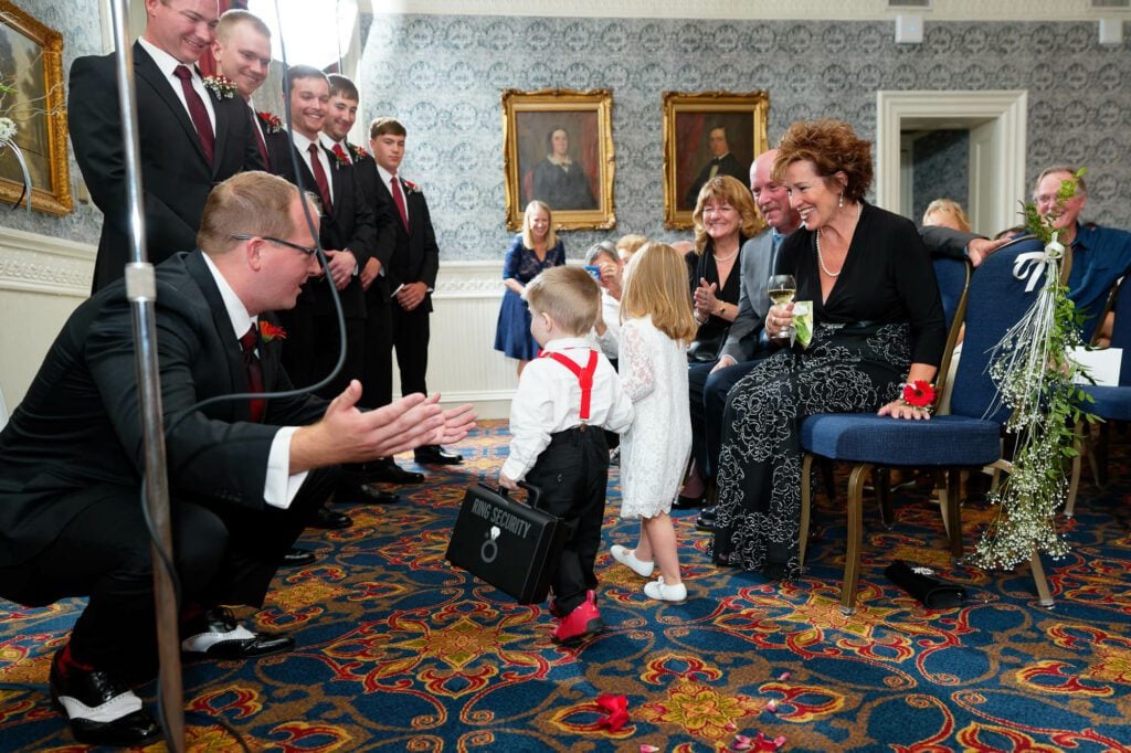 the ring bearer missed the groom