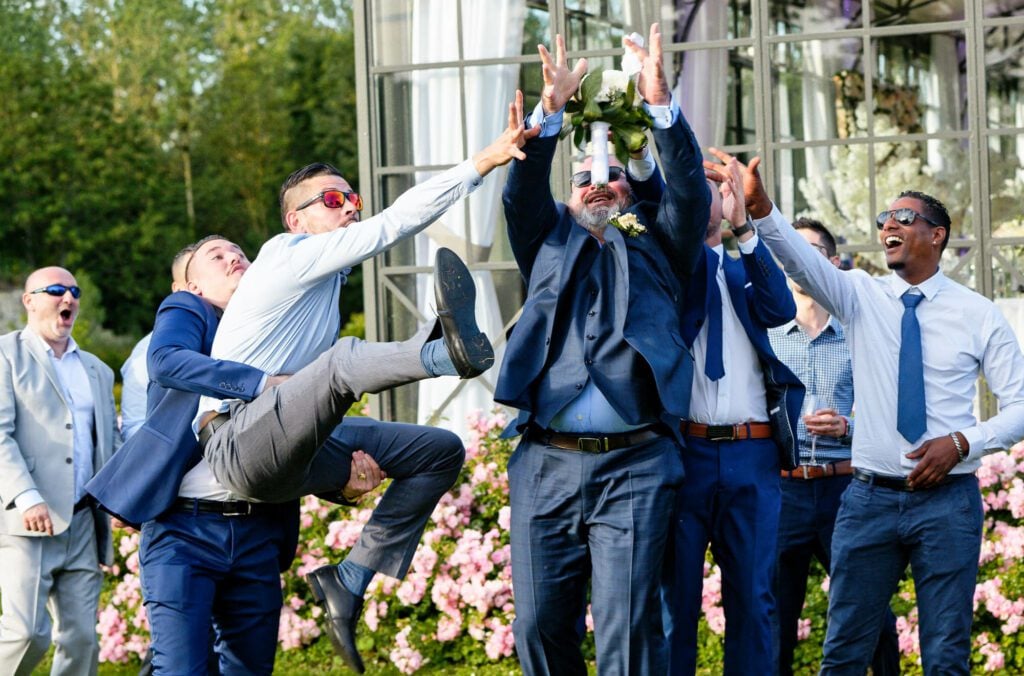 when the guys want to catch the bouquet