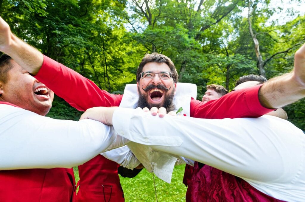 enthusiastic groom