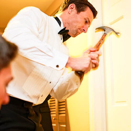 Wedding Day Emergency: Father Breaks Door to Rescue Locked Child