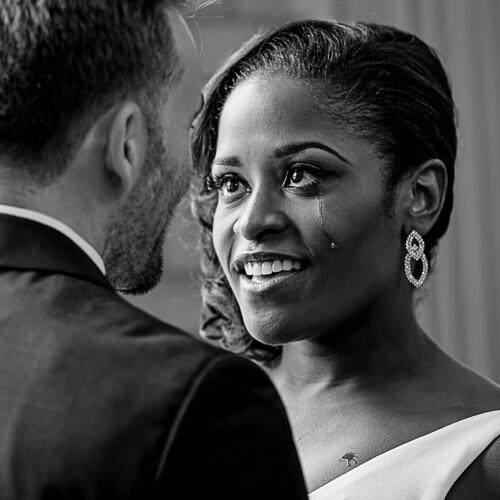 Bride's Emotional First Look with Groom Before Wedding