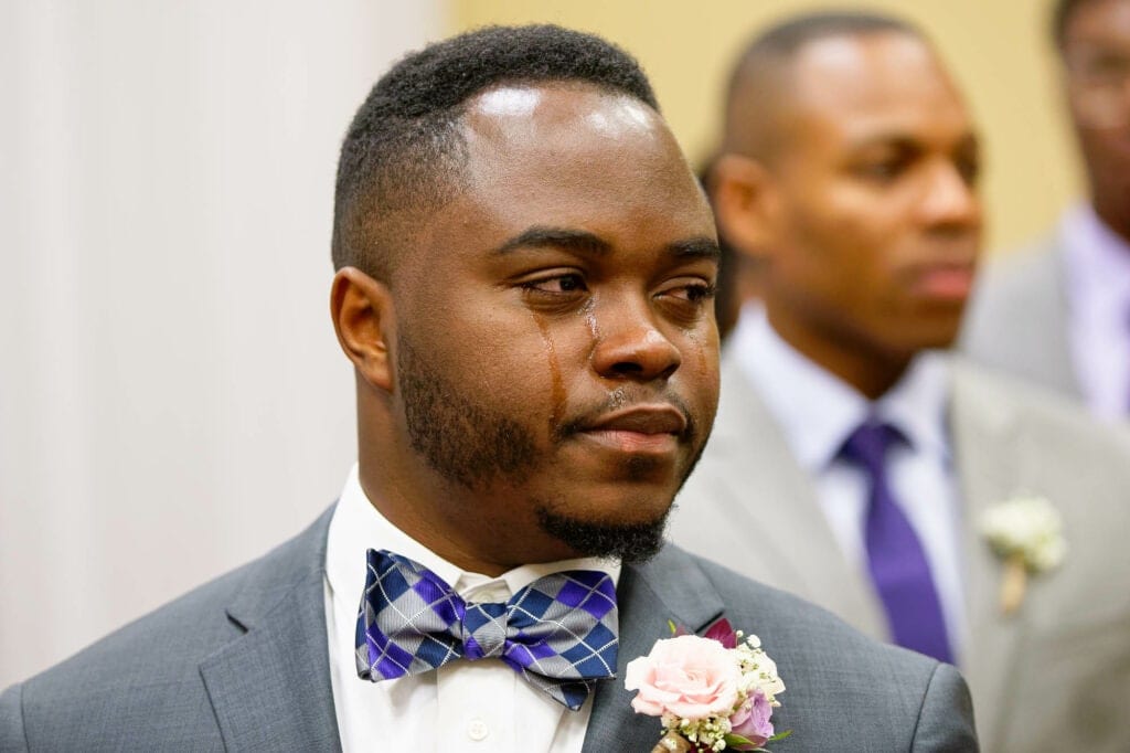 groom in tears