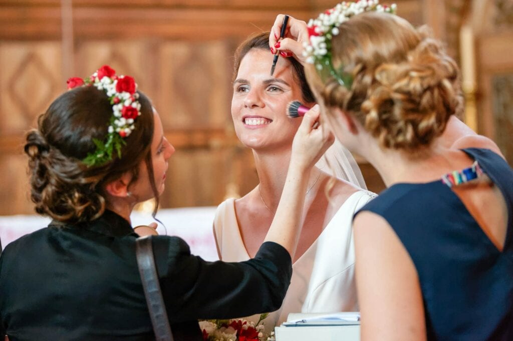 make up touch up at the church