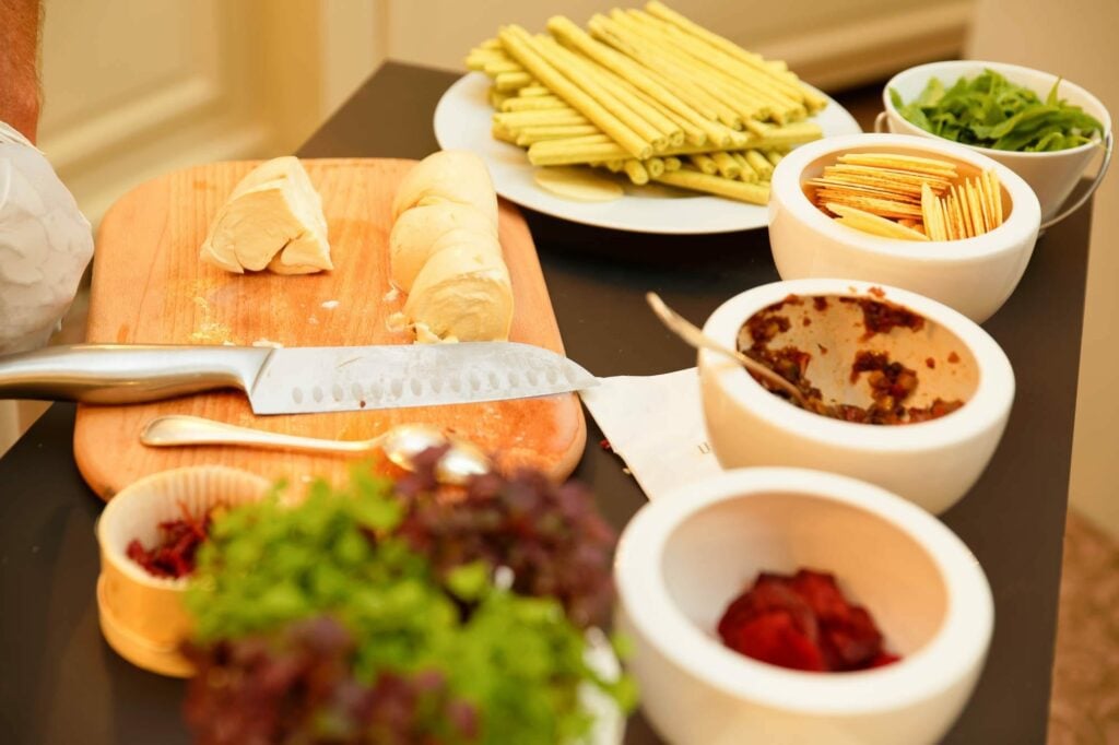 foie gras being prepared