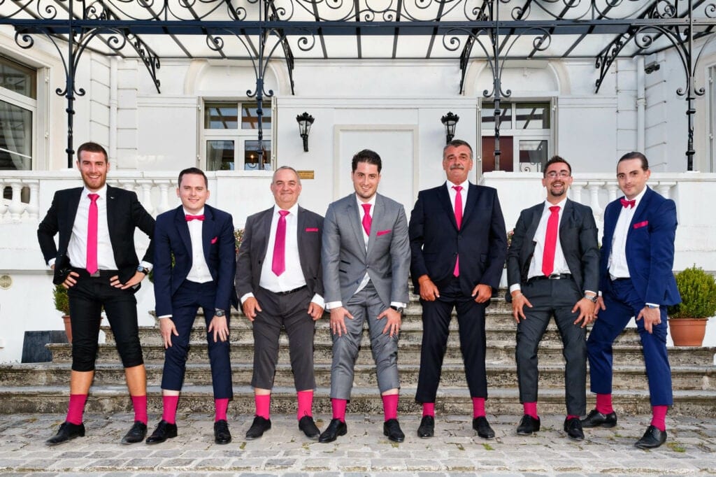 pink socks and pink tie