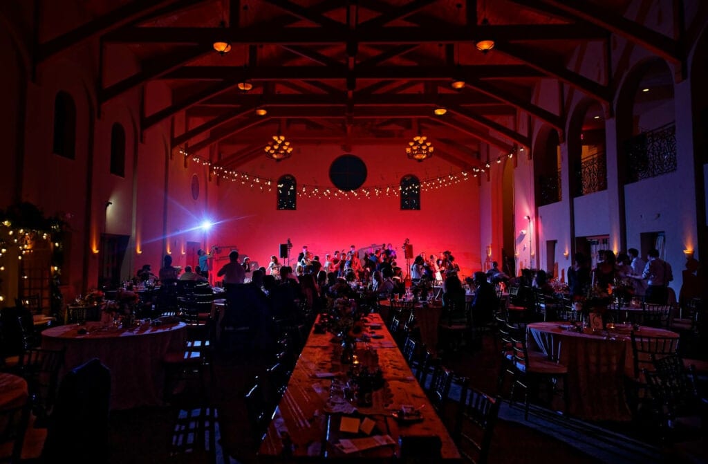 red and blue lightning during reception