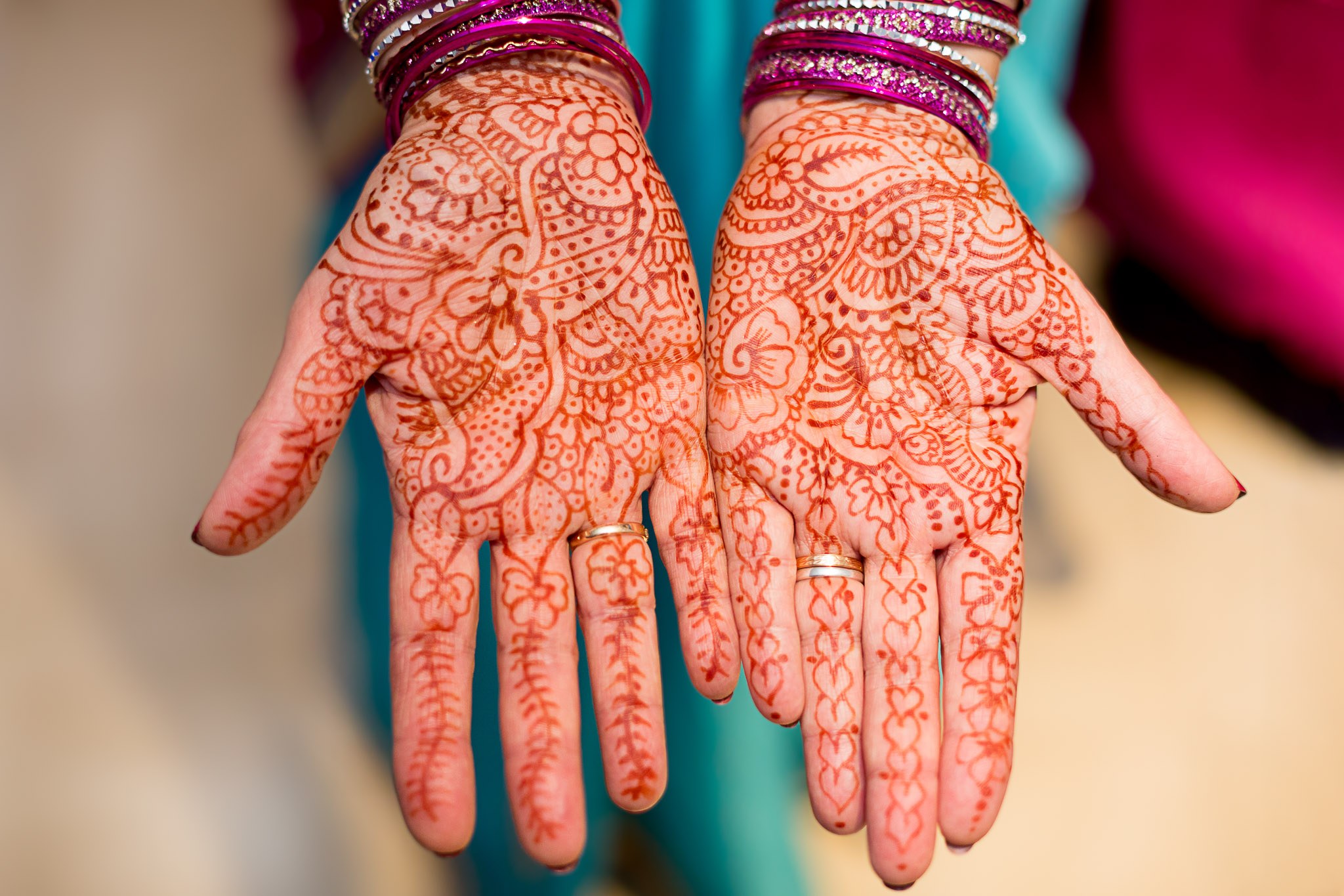 Indian Wedding Henna Mehndi Designs on Bride's Hands