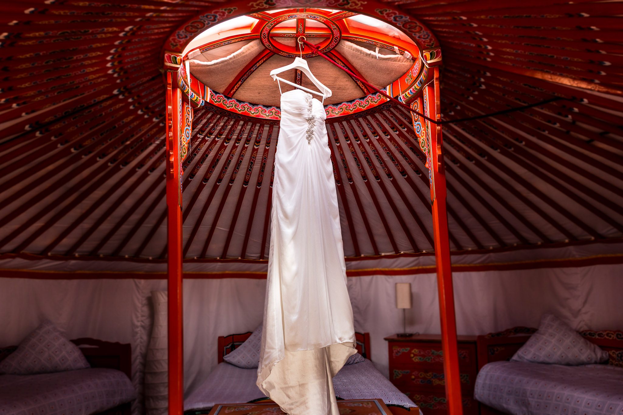 Wedding Dress in Mongolian Yurt - Unique Bridal Preparations