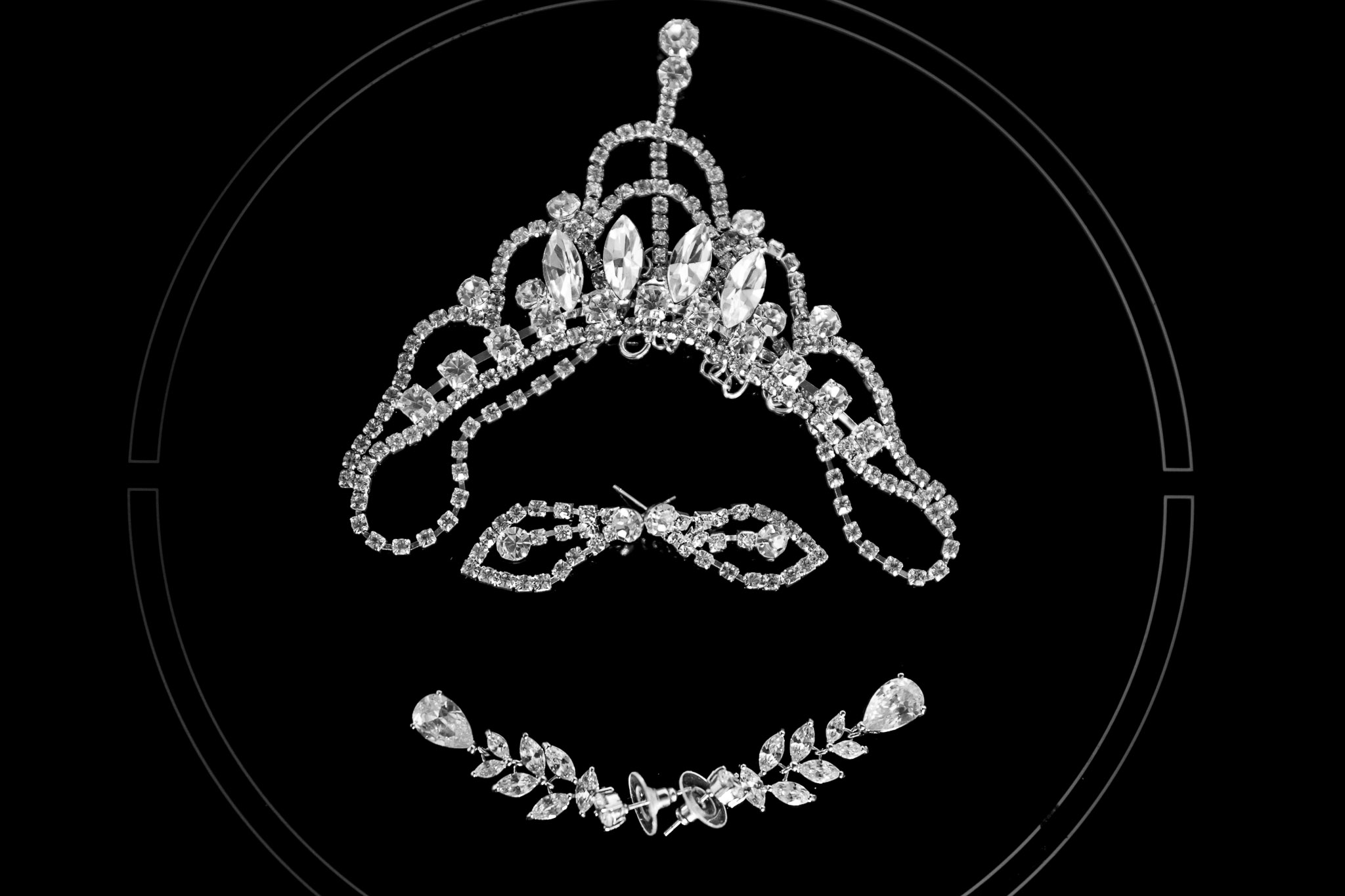 Crystal Bridal Tiara Happy Face Jewelry Composition