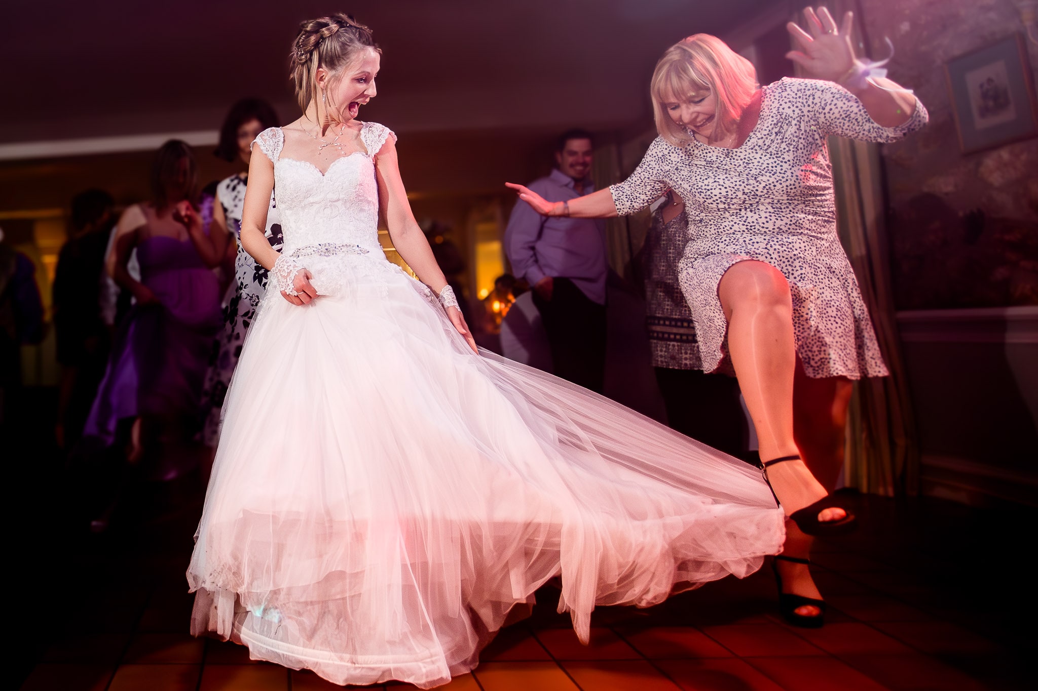 Wedding Reception Dancing Mishap with Bride's Dress