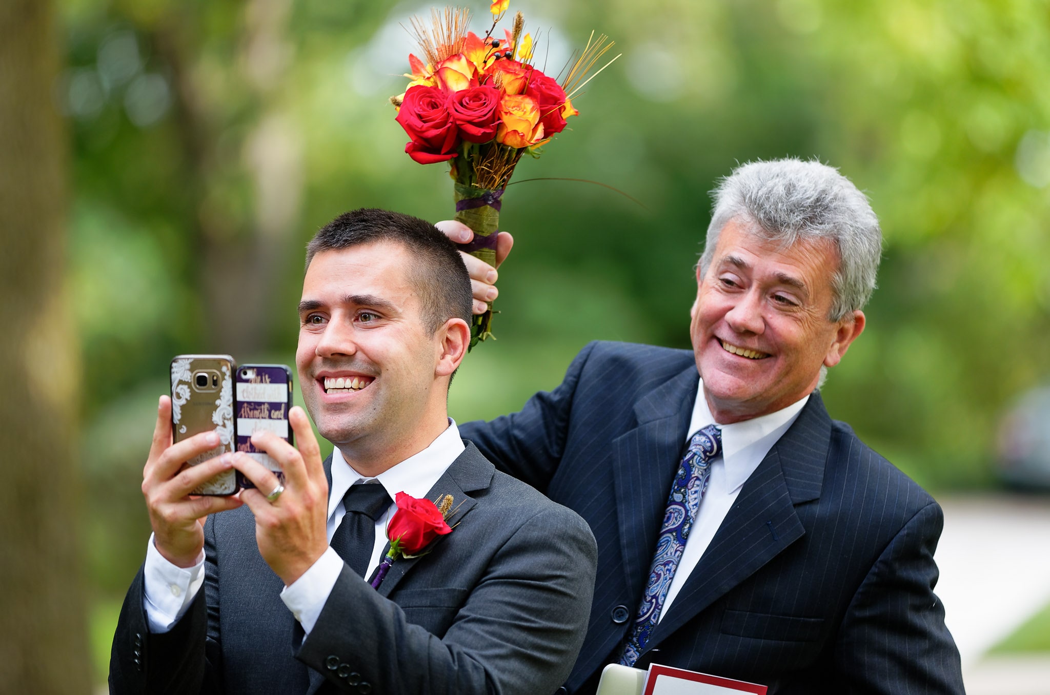 Uncle Creates Fun Moment During Wedding Group Photos