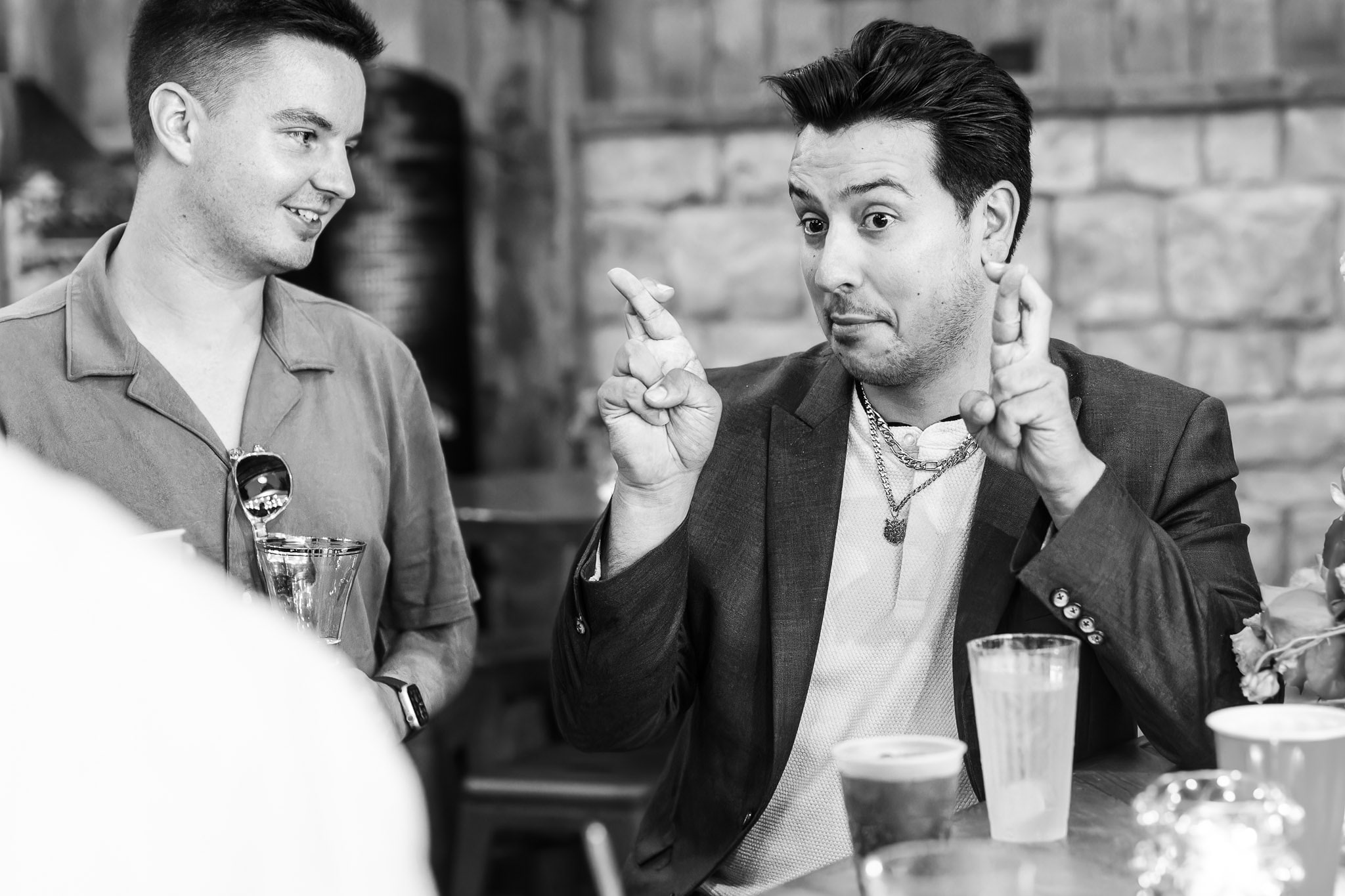 Wedding Reception Guests Conversation Birchwood Wisconsin