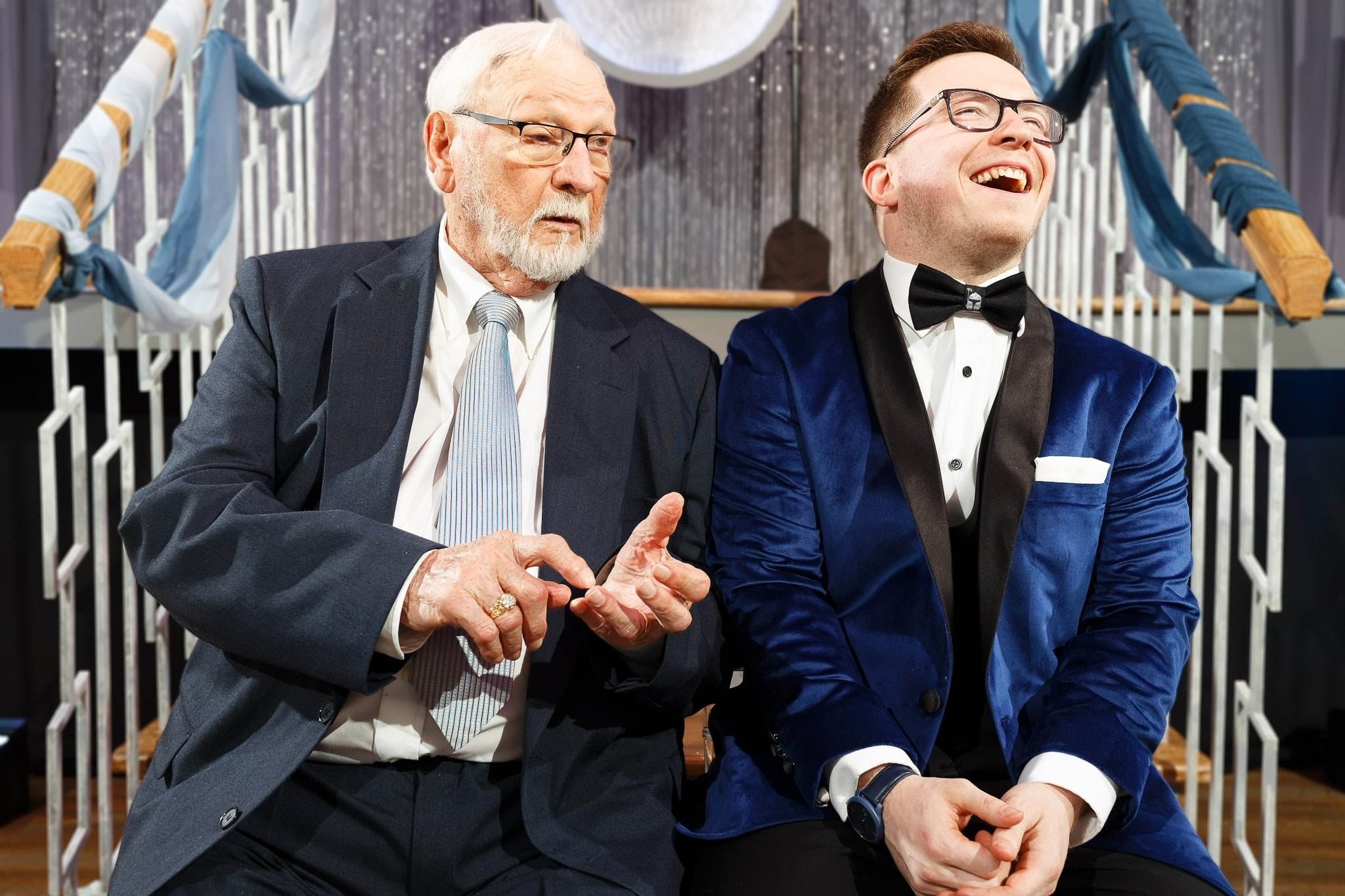 Groom and Grandfather Share Moment at Star Wars Wedding Receptio