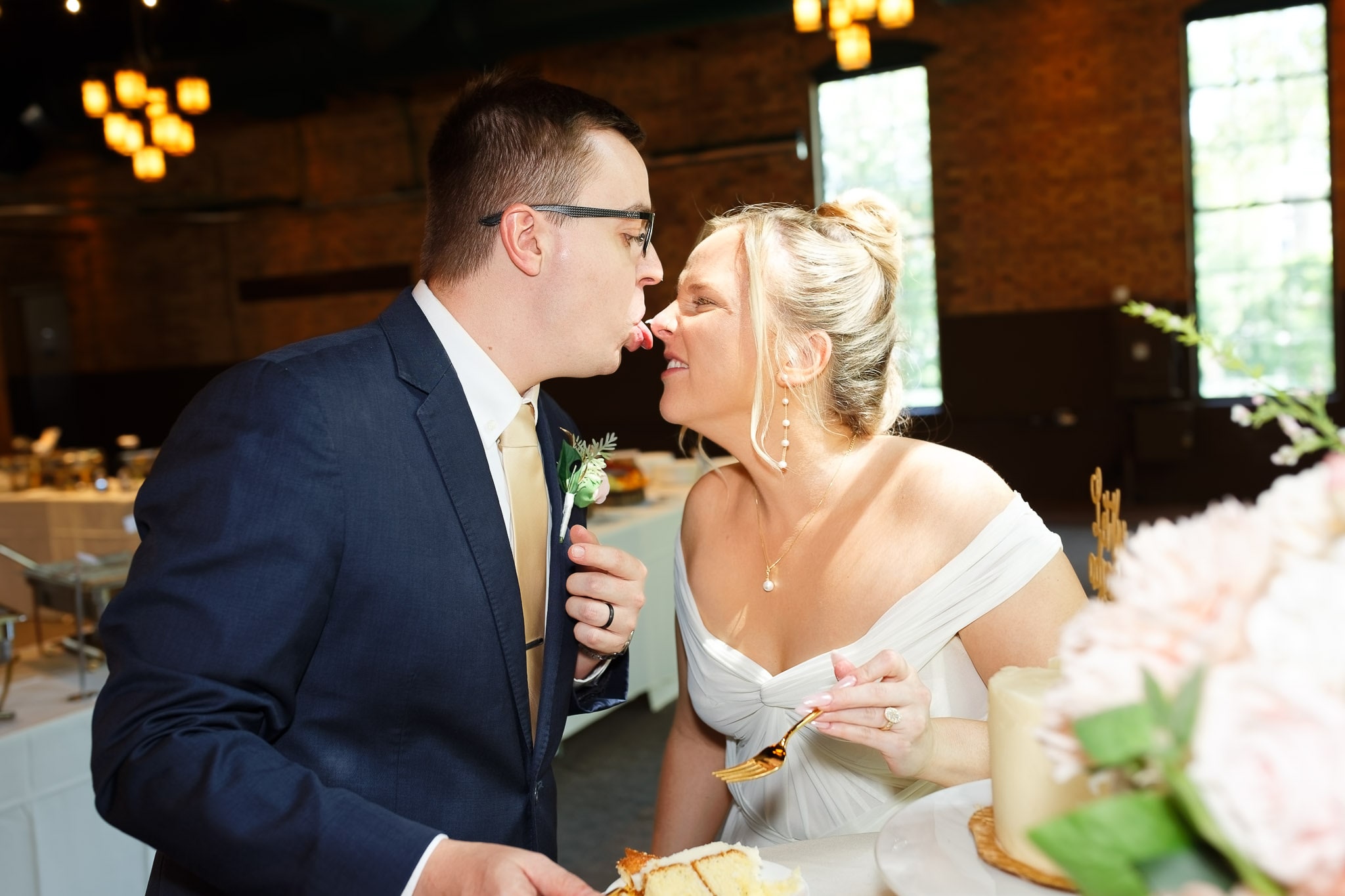 Wedding Cake Cutting at Nicollet Island Pavilion Minneapolis