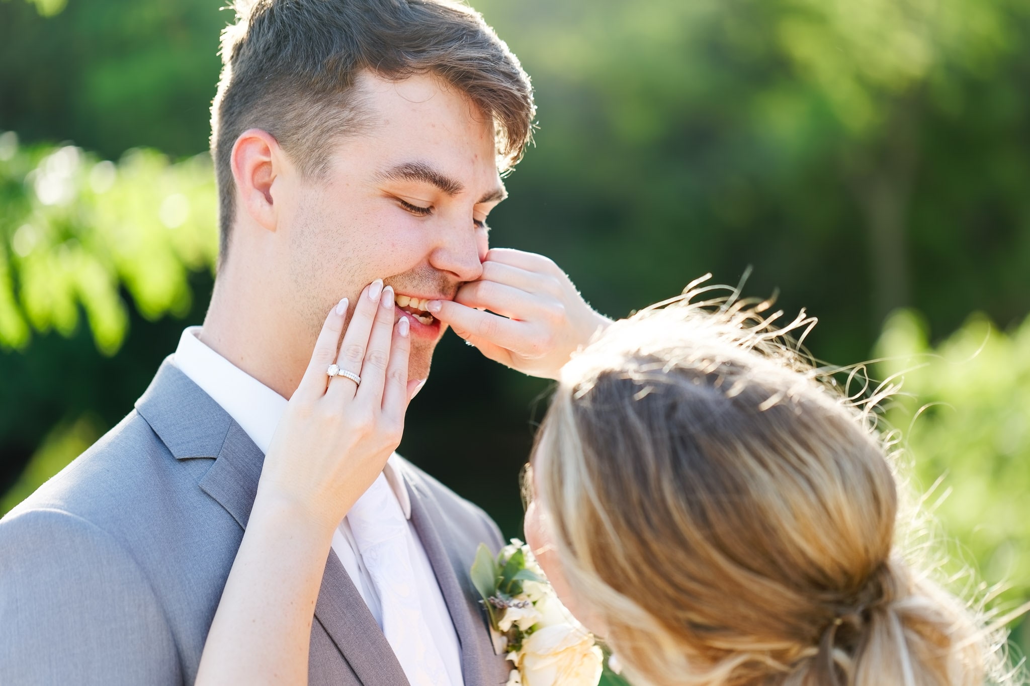 Tender Wedding Moment at Bearwood Event Barn Byron MN