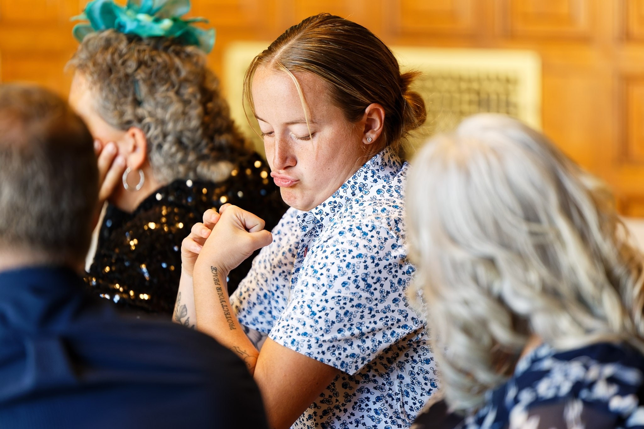 Guest Shows Muscles During Gay Wedding at Landmark Center St Pau