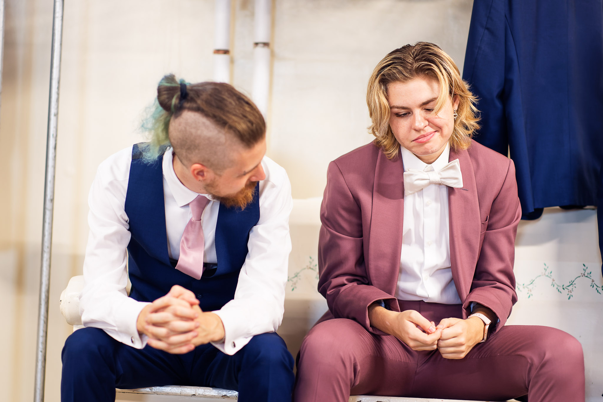 Maid of Honor and Groomsman Conversation at Minneapolis Wedding