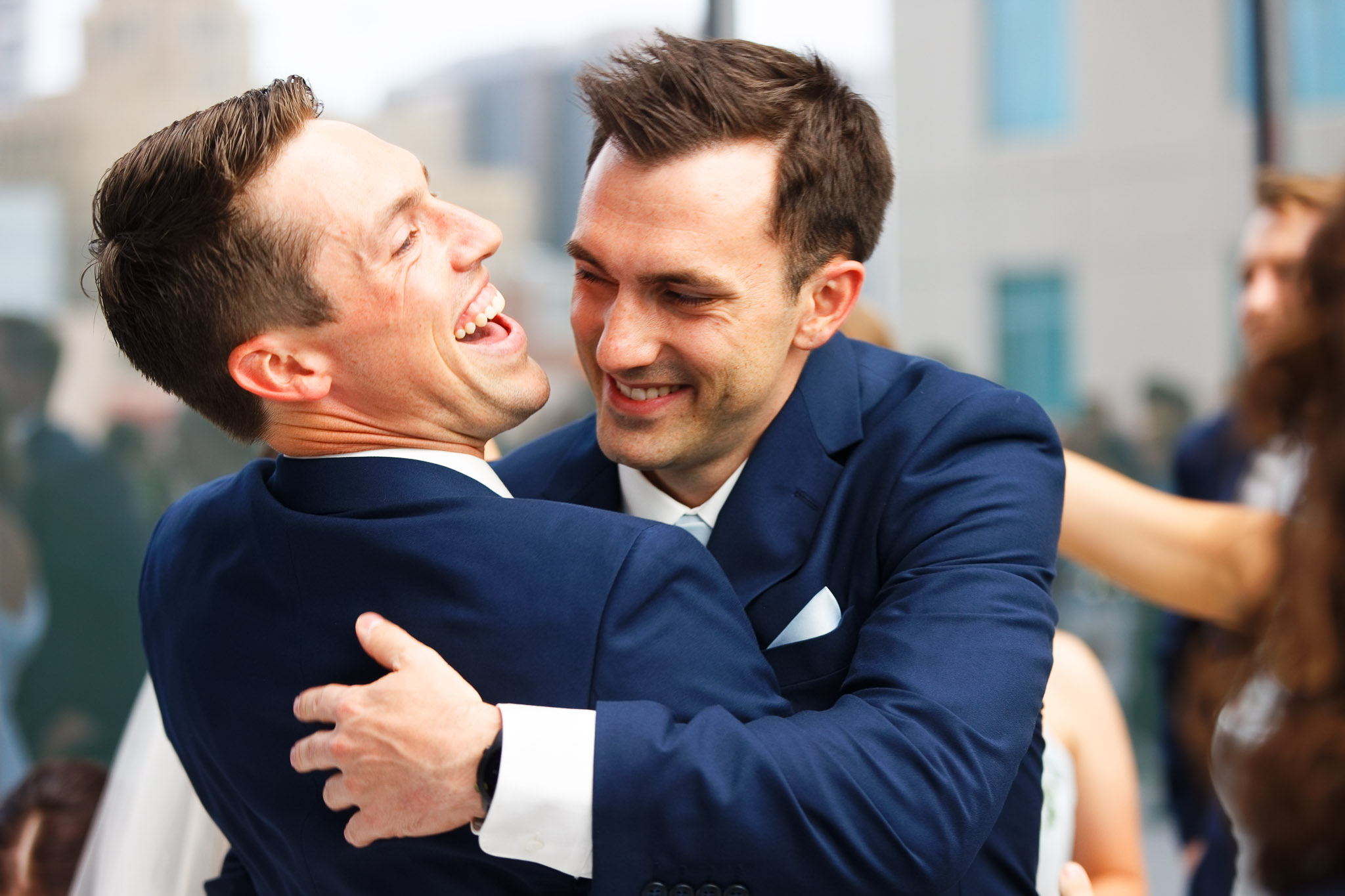Groomsmen Congratulate Groom - Rochester Wedding Photography