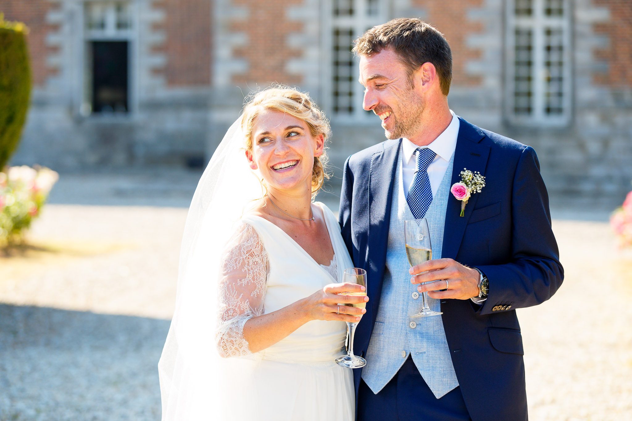 Wedding Reception Champagne Toast at Historic Venue