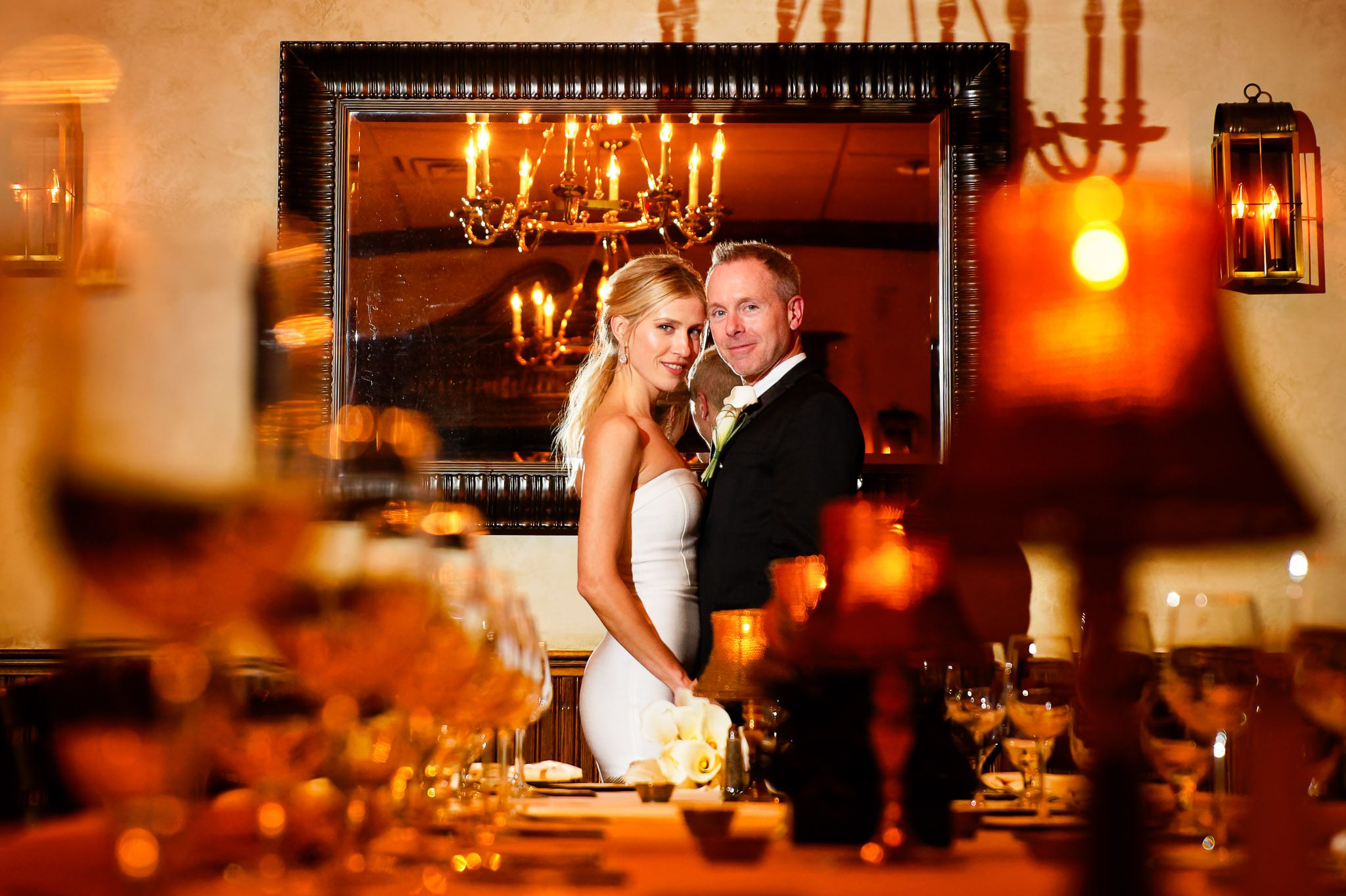 Wedding Portrait at Nicollet Island Inn Restaurant Minneapolis
