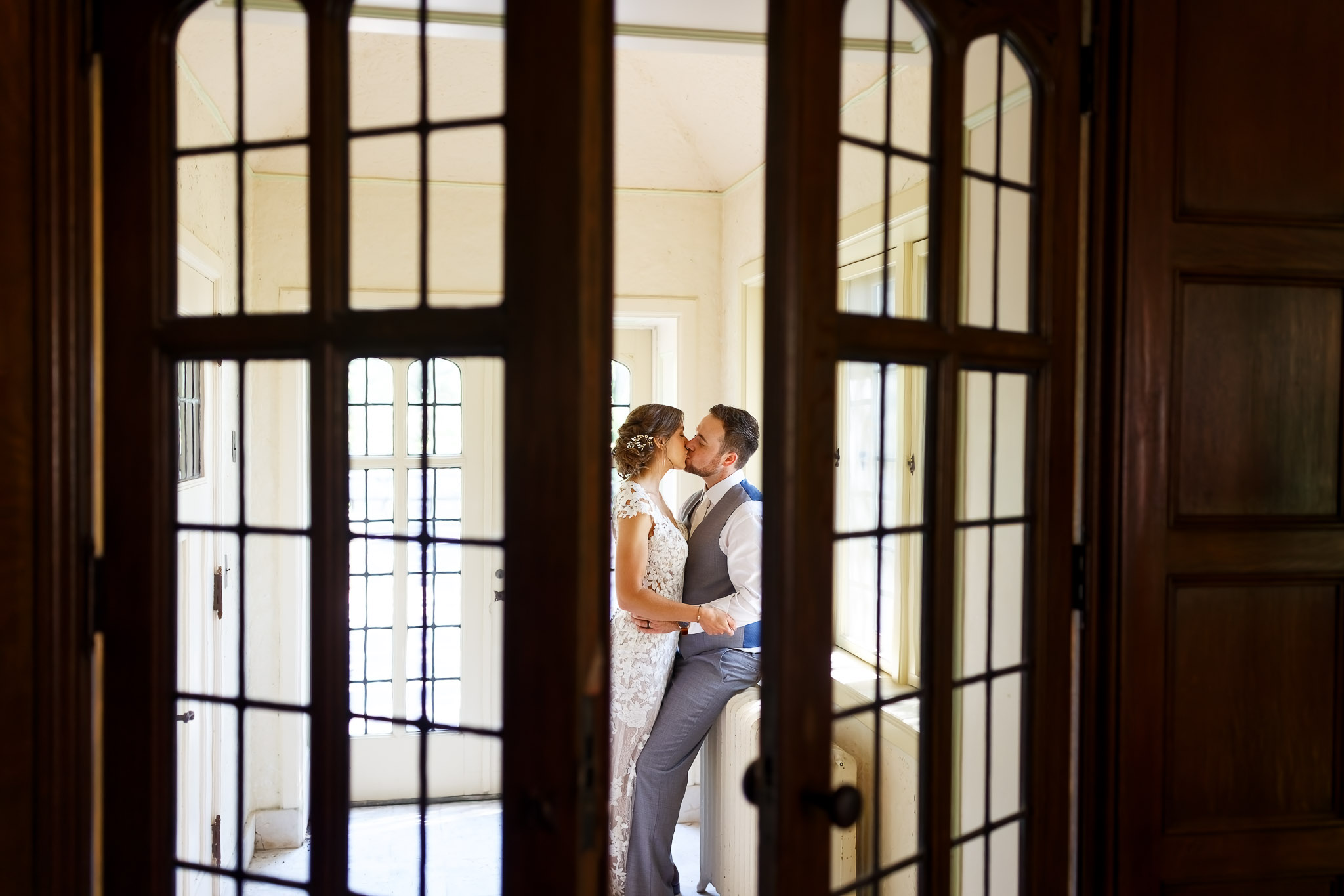 Plummer House Brunch Wedding First Look - Rochester MN