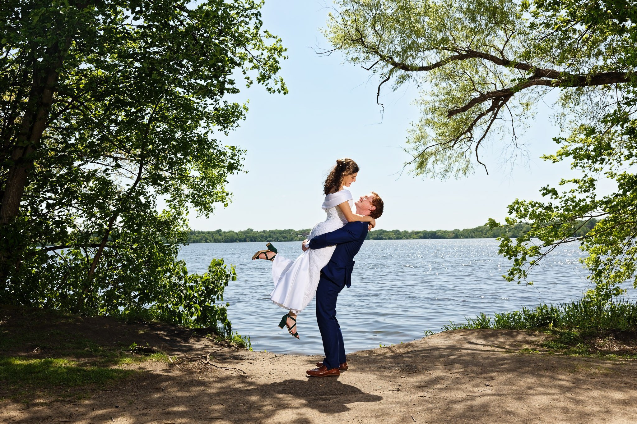 Lakeside Wedding Portrait at The Lynhall Minneapolis Venue