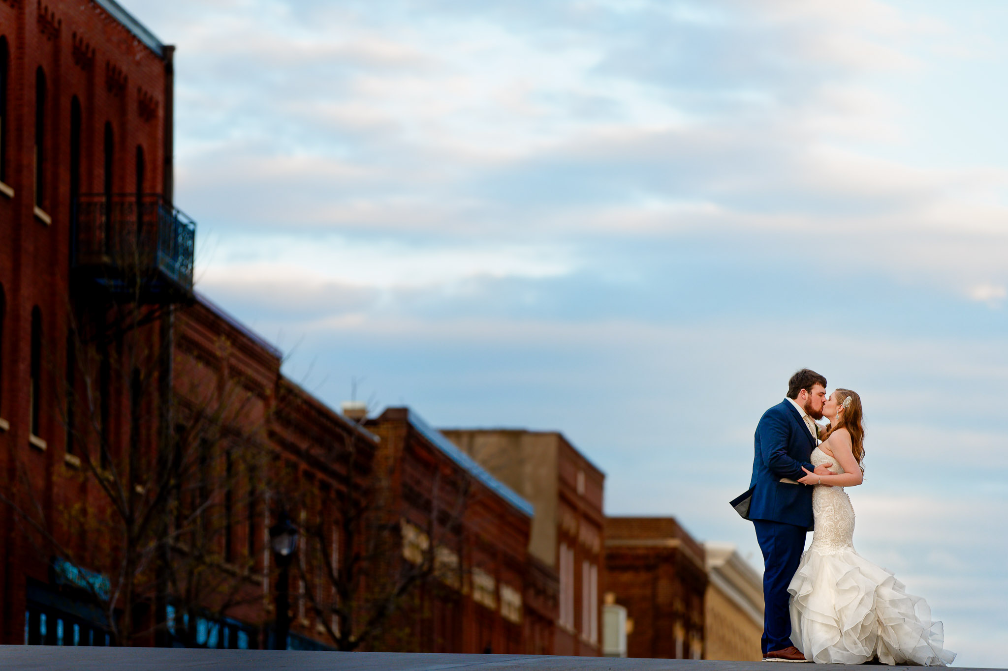 Romantic Wedding Kiss Red Wing Minnesota Historic Downtown