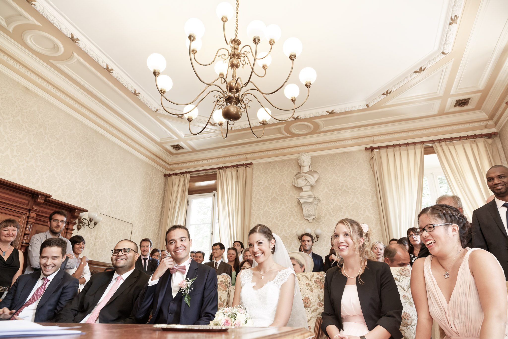 Emotional Groom During Courthouse Wedding Ceremony