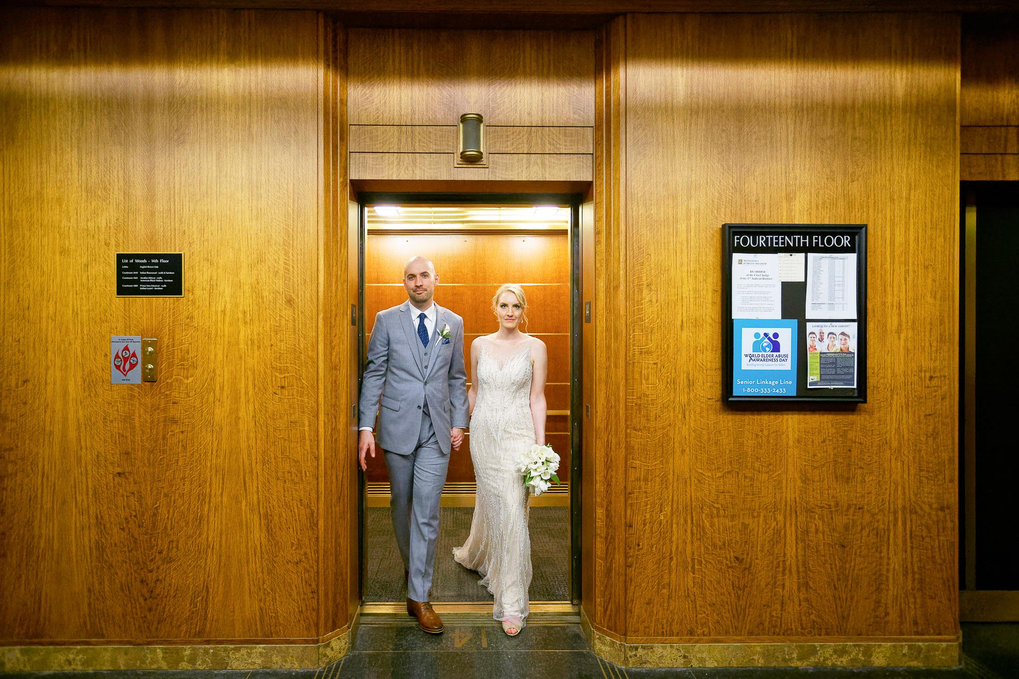 Courthouse Wedding Elevator Exit Saint Paul City Hall