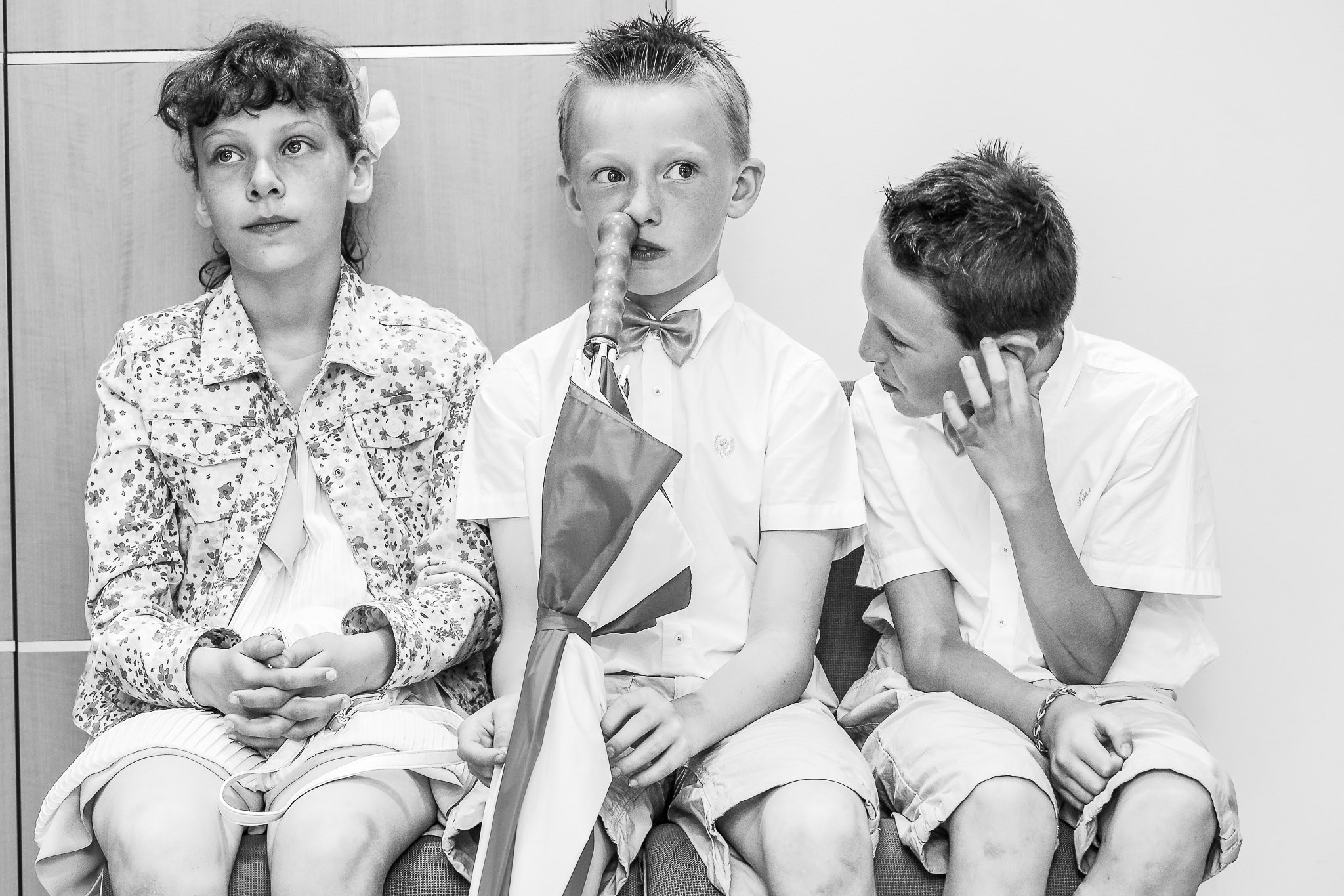 Funny Wedding Moment Kids Umbrella Nose City Hall Ceremony