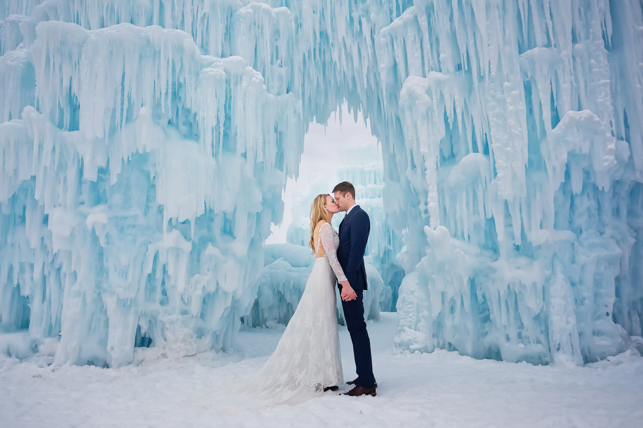 Ice Castle Wedding Photography Session - Winter Romance