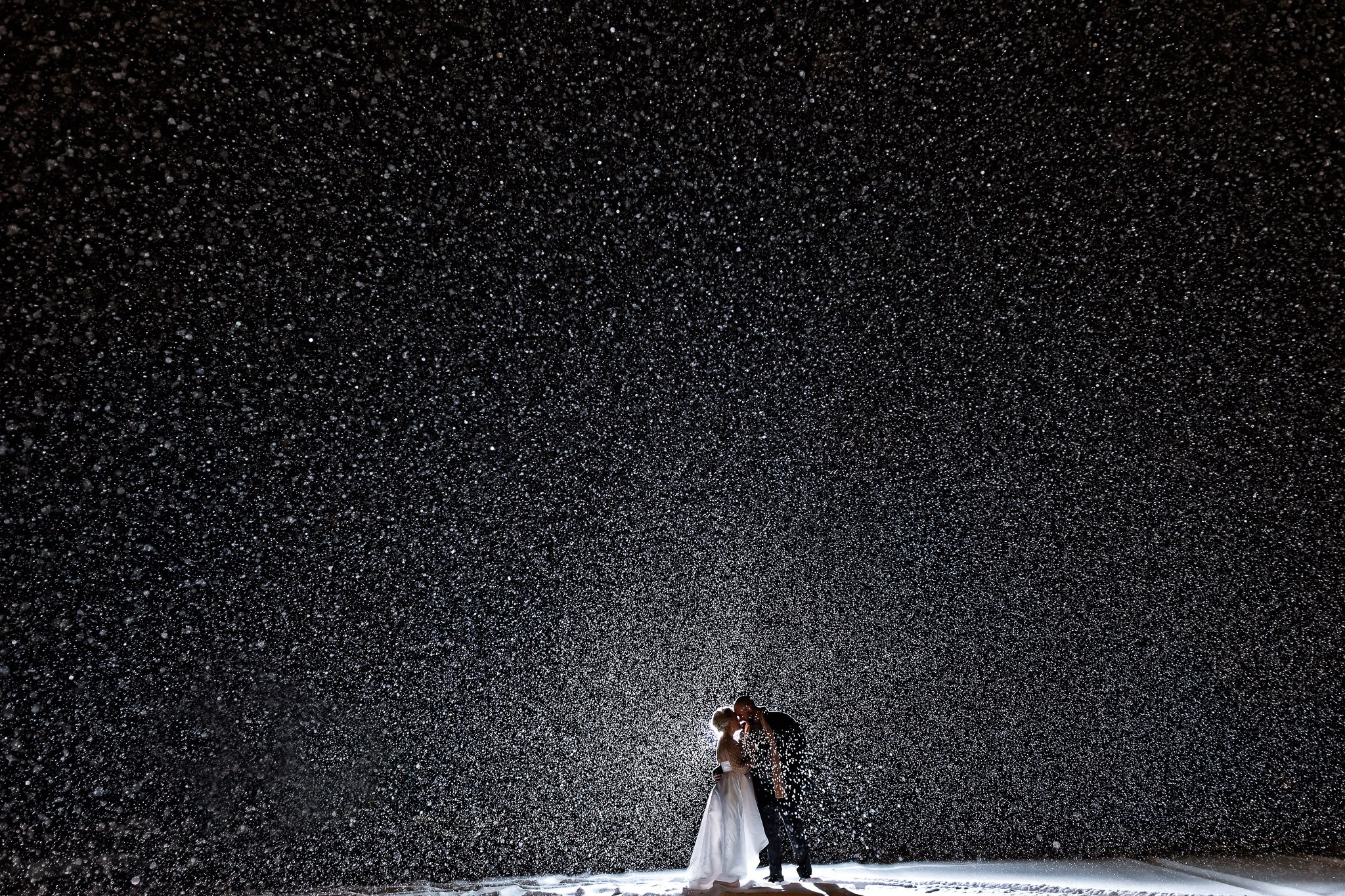 Winter Wedding Snow Storm Night Photography Minneapolis