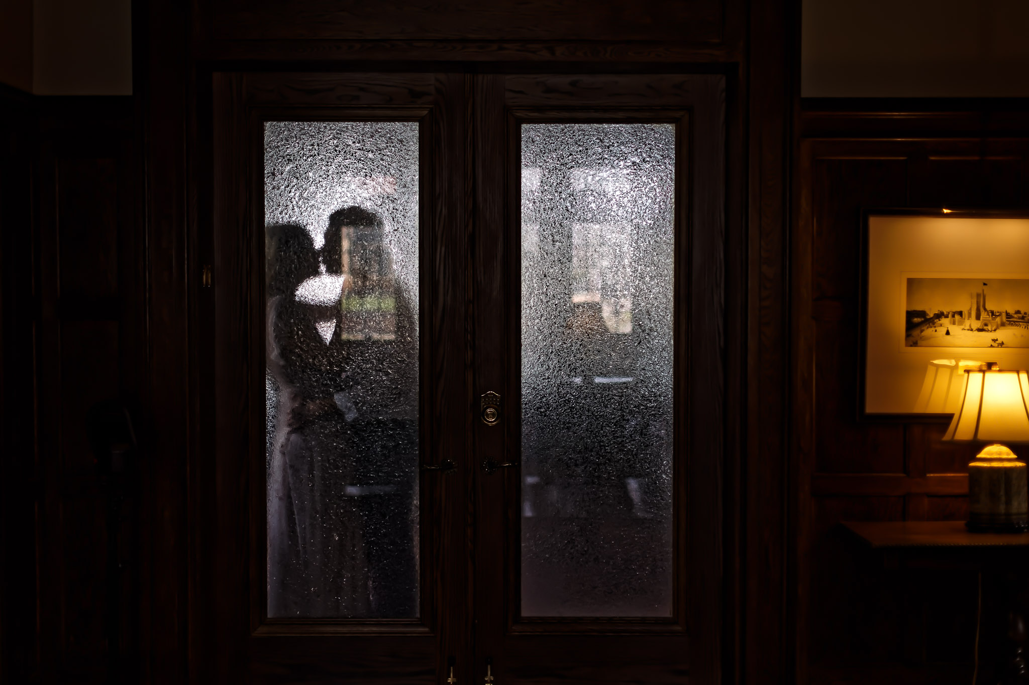 Wedding Silhouette Glass Door Photo Davidson Hotel Saint Paul