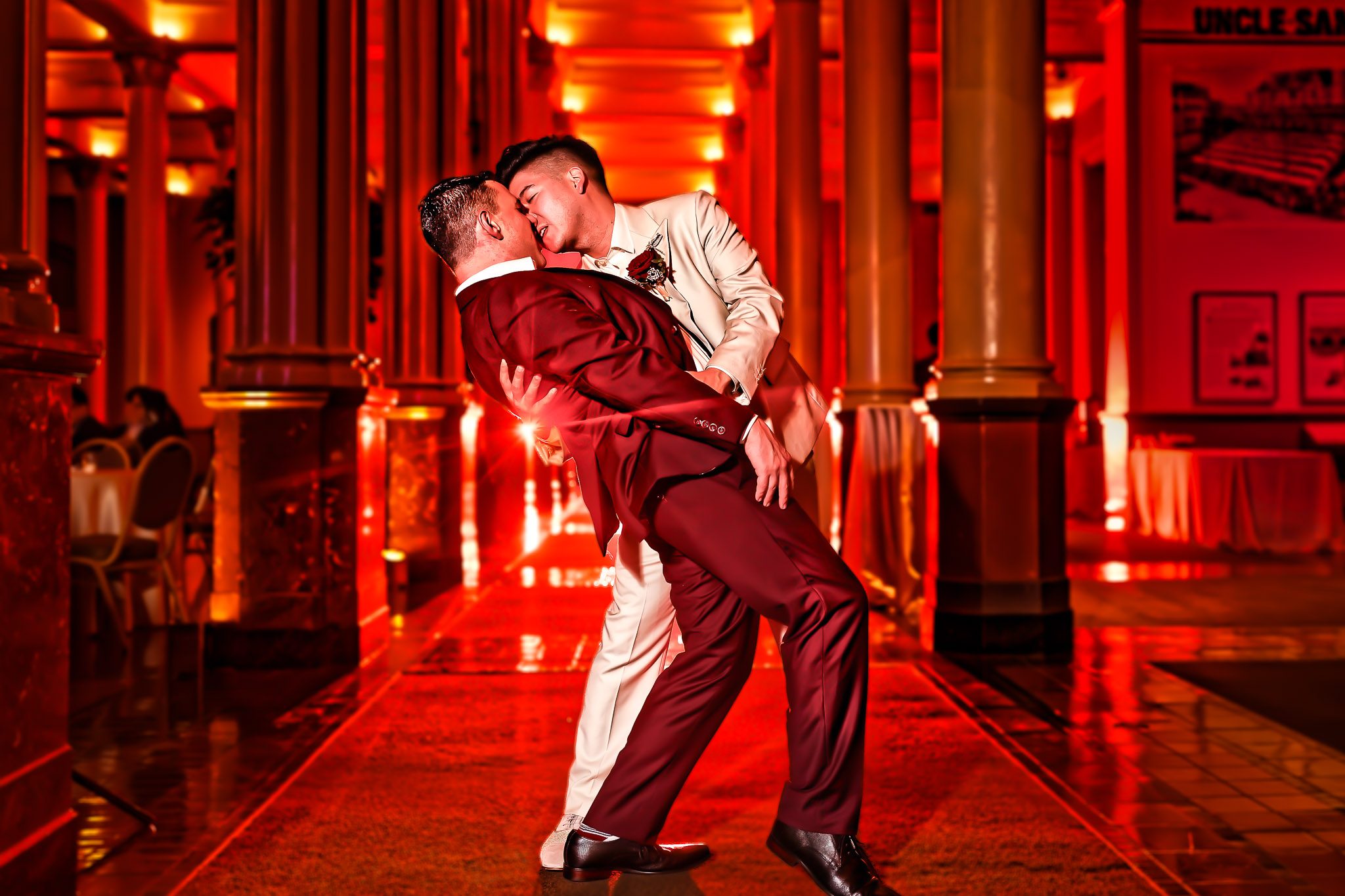 Same-Sex Wedding Kiss at Landmark Center St Paul