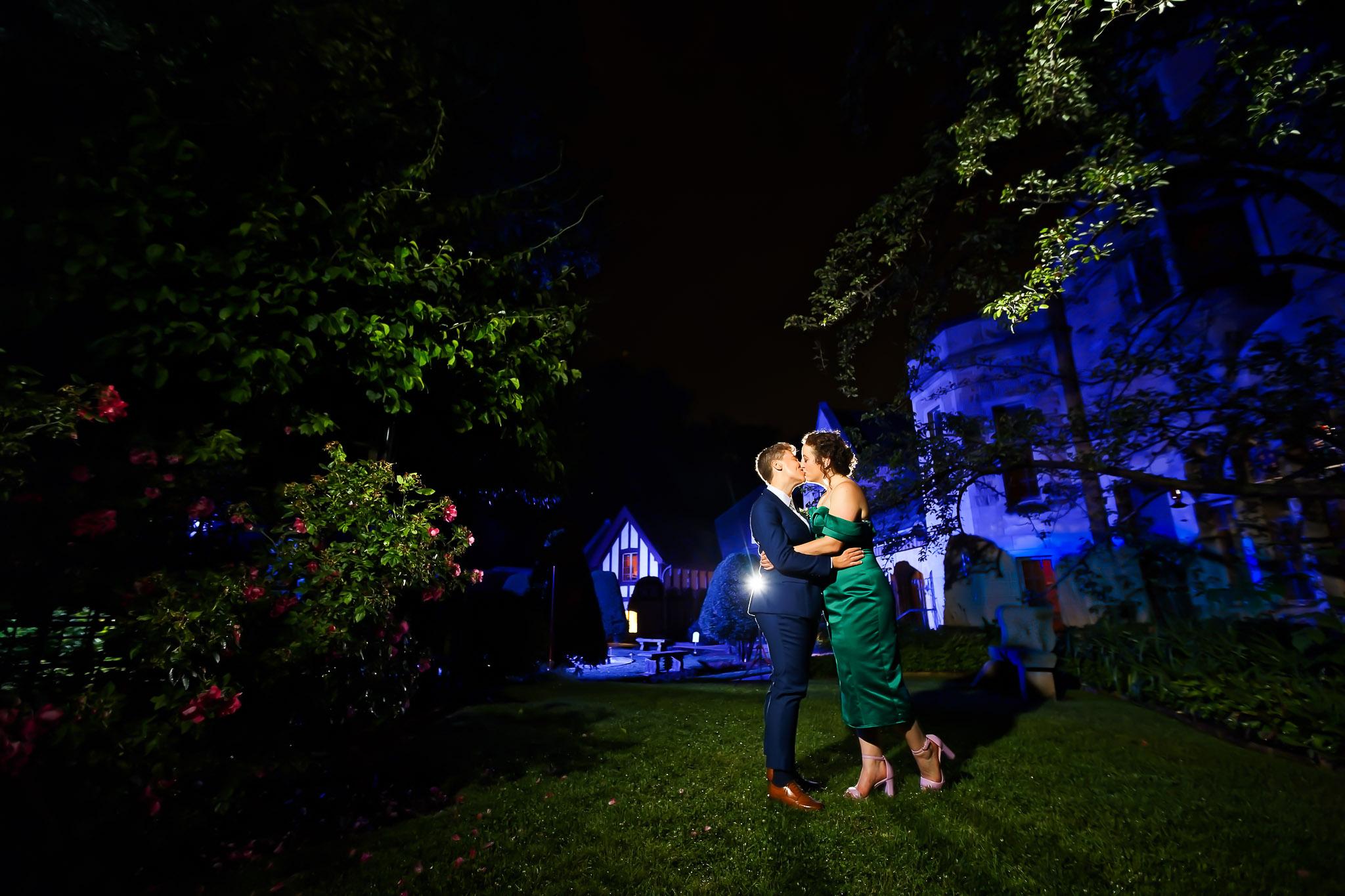 Night Wedding Portrait at Bakken Museum Minneapolis