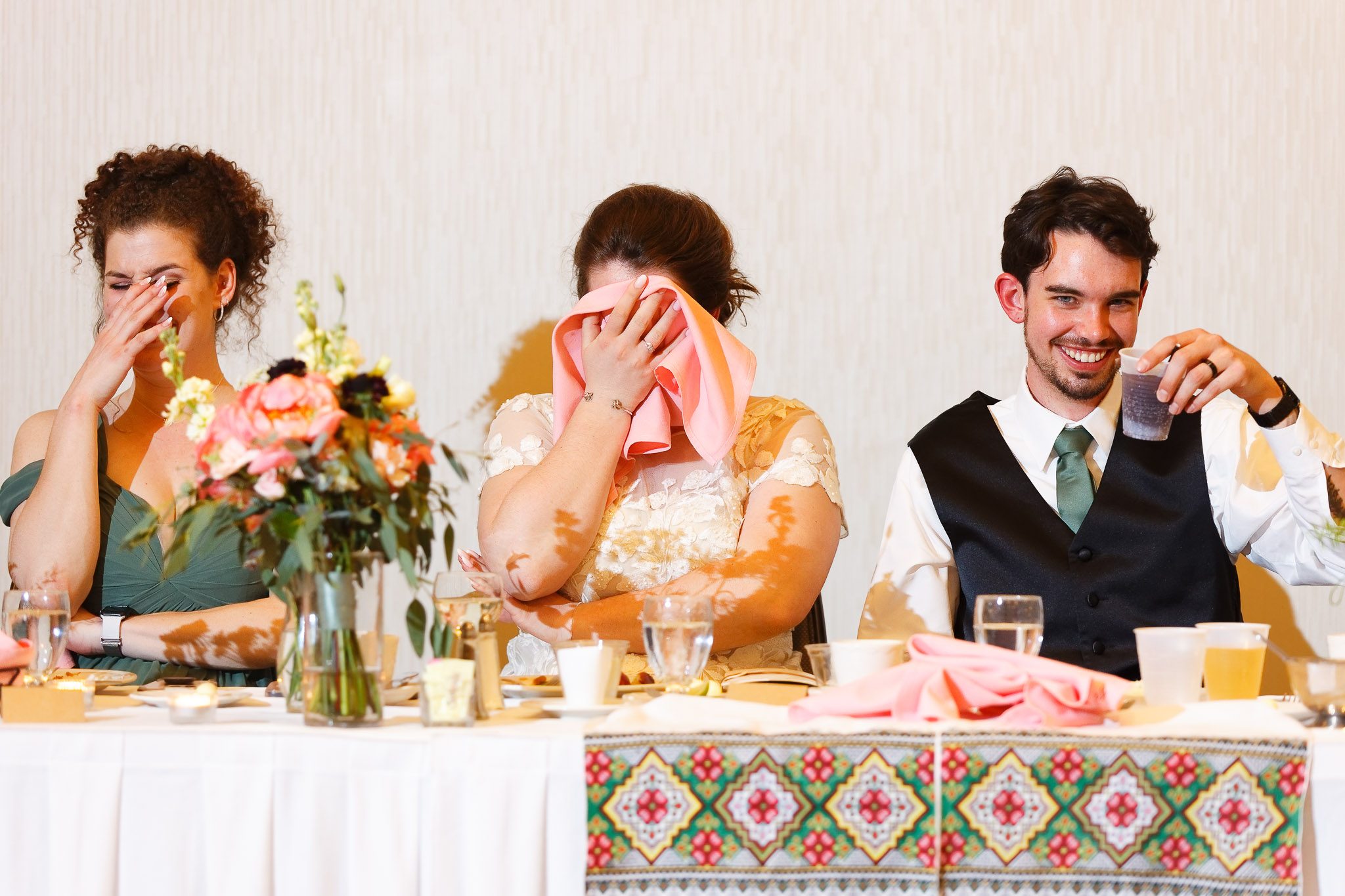 Embarrassed Bride During Toast - Rochester Marriott Wedding