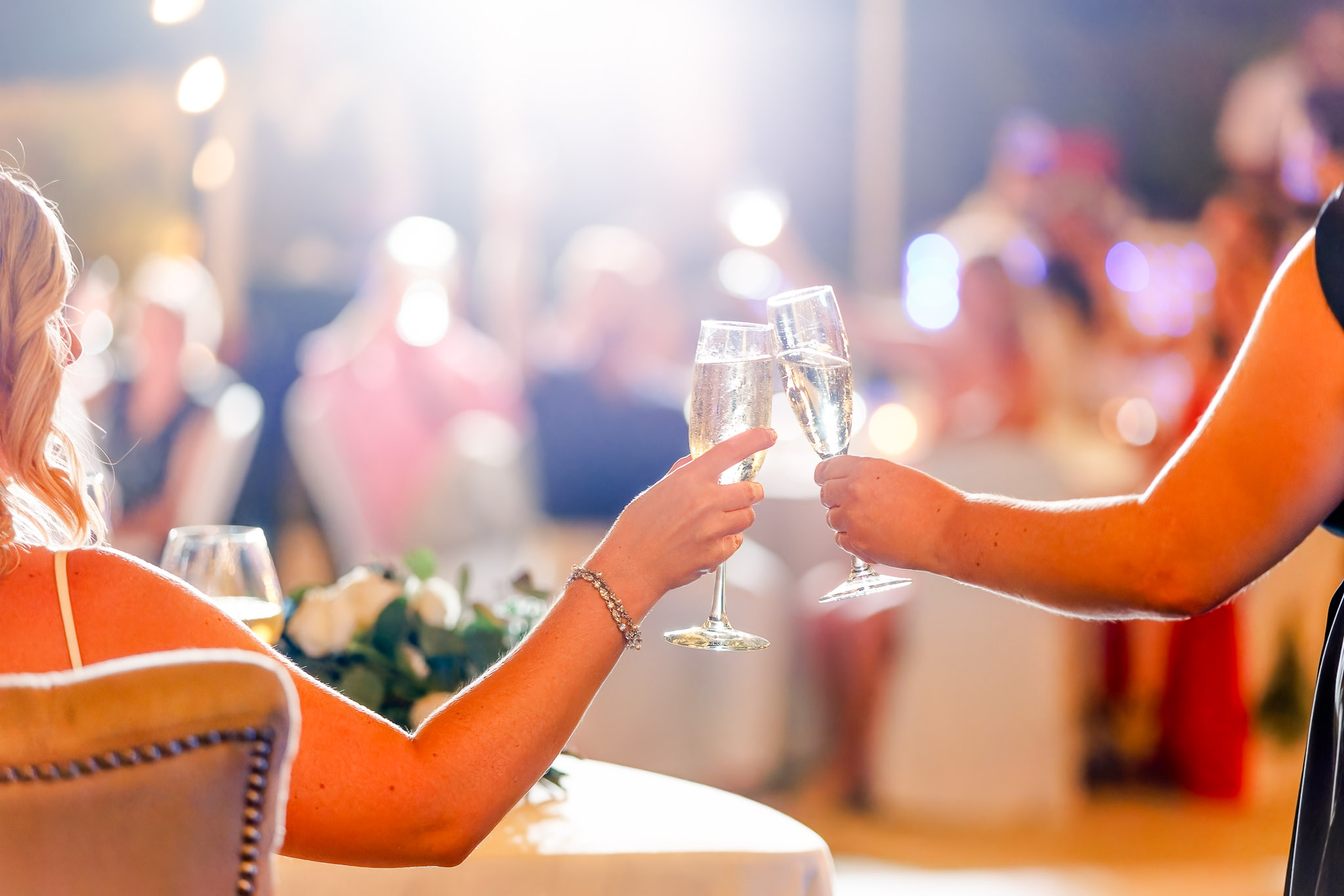 Bride Mother Champagne Toast Puerto Vallarta Wedding Reception