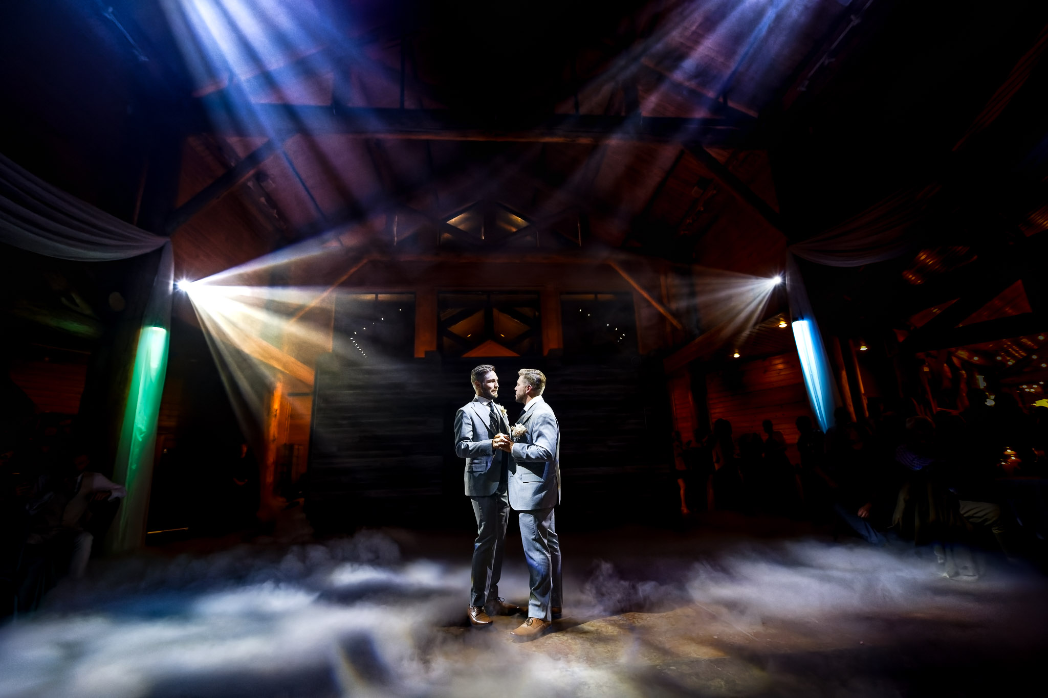 Grooms First Dance with Dramatic Lighting - Sartell Wedding