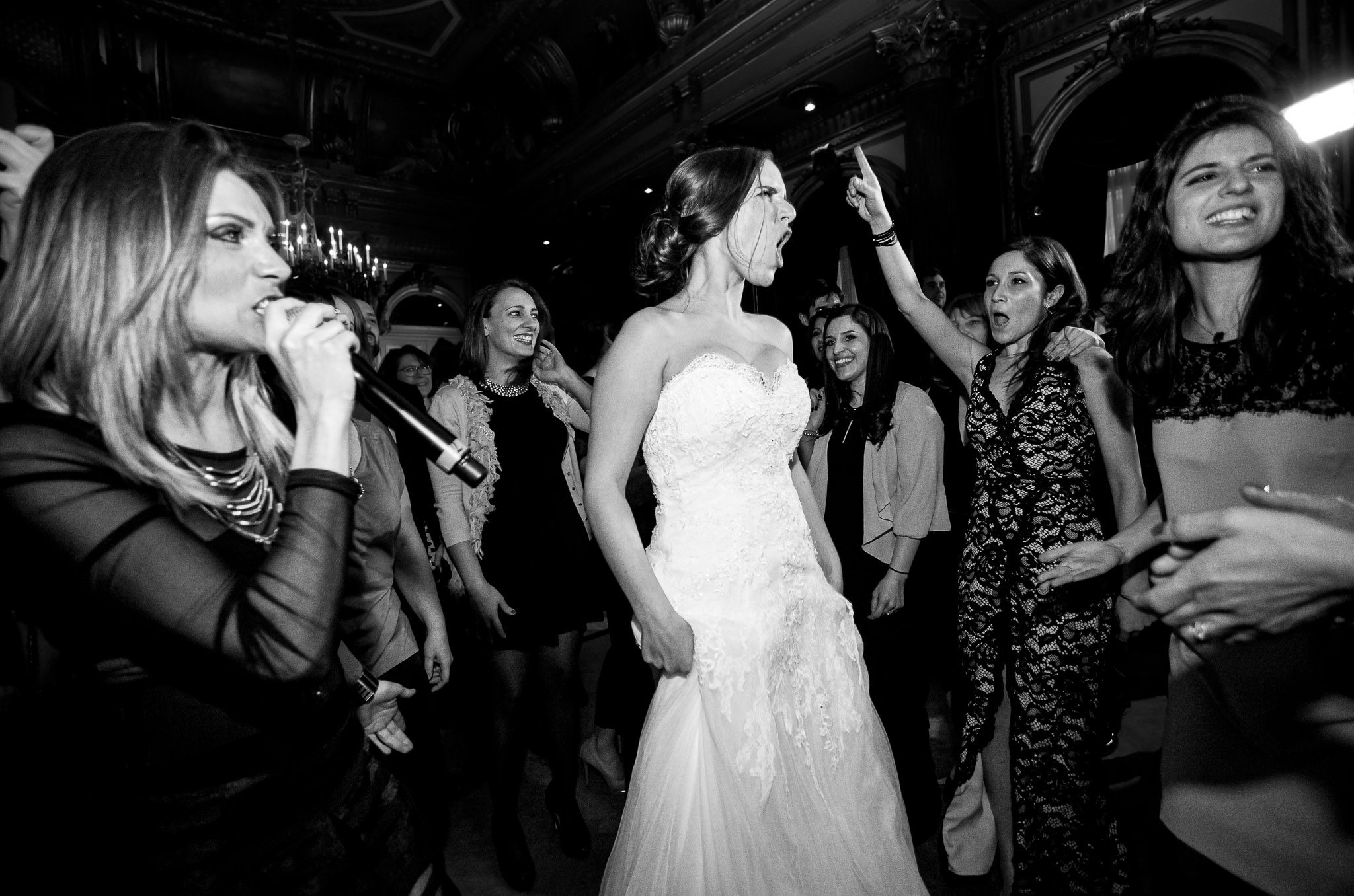 Bride Singing with Live Entertainment at Wedding Reception