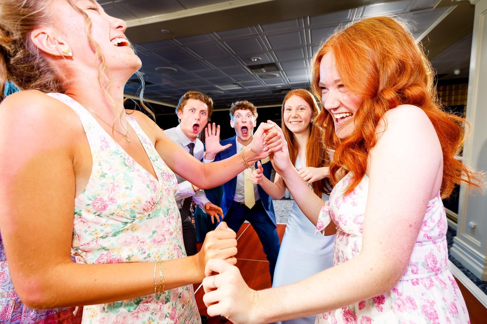 Groomsmen Photobomb Wedding Reception Fun at Bearwood Event Barn