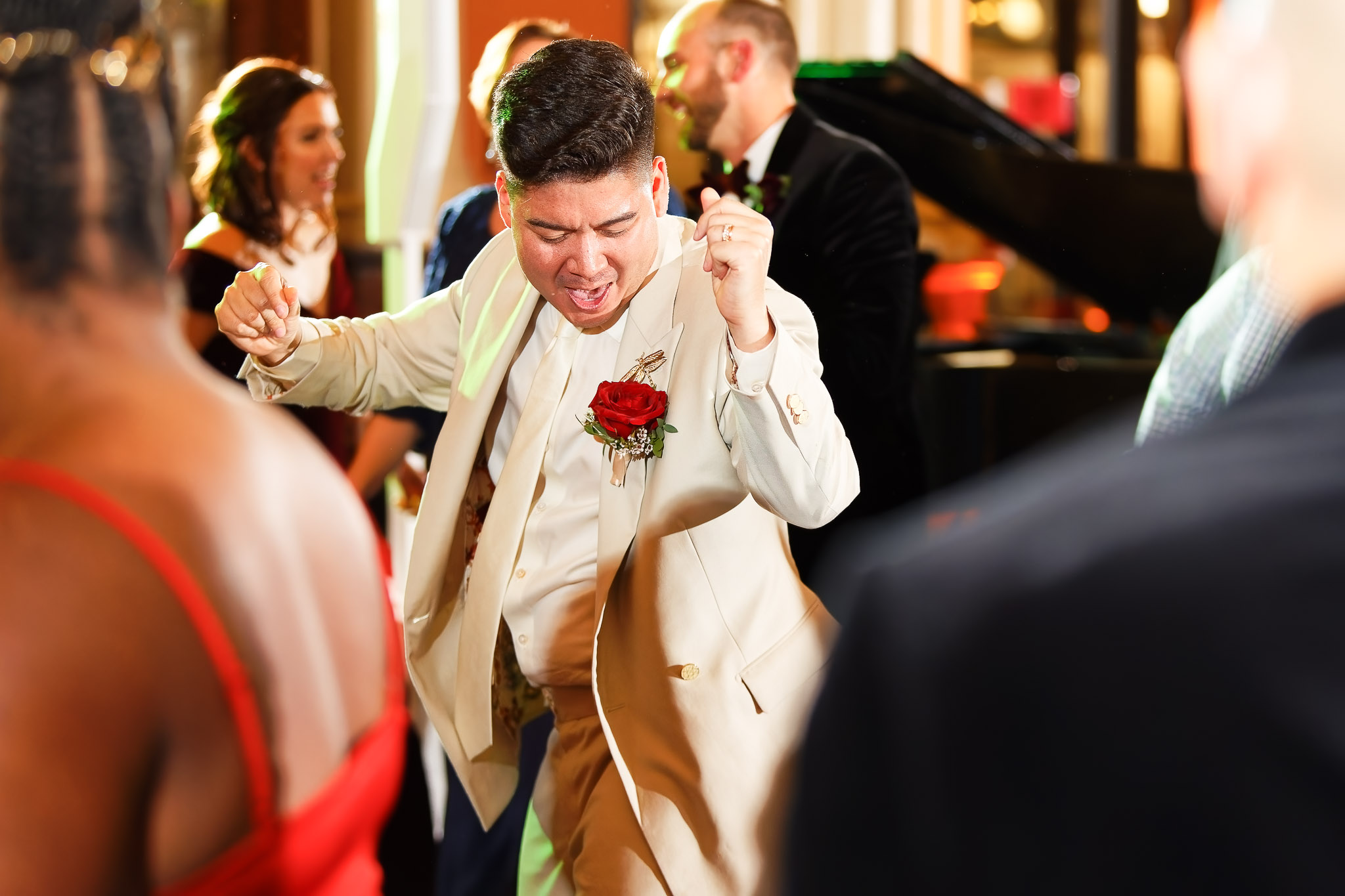 Groom Dancing at Same-Sex Wedding Reception St Paul MN